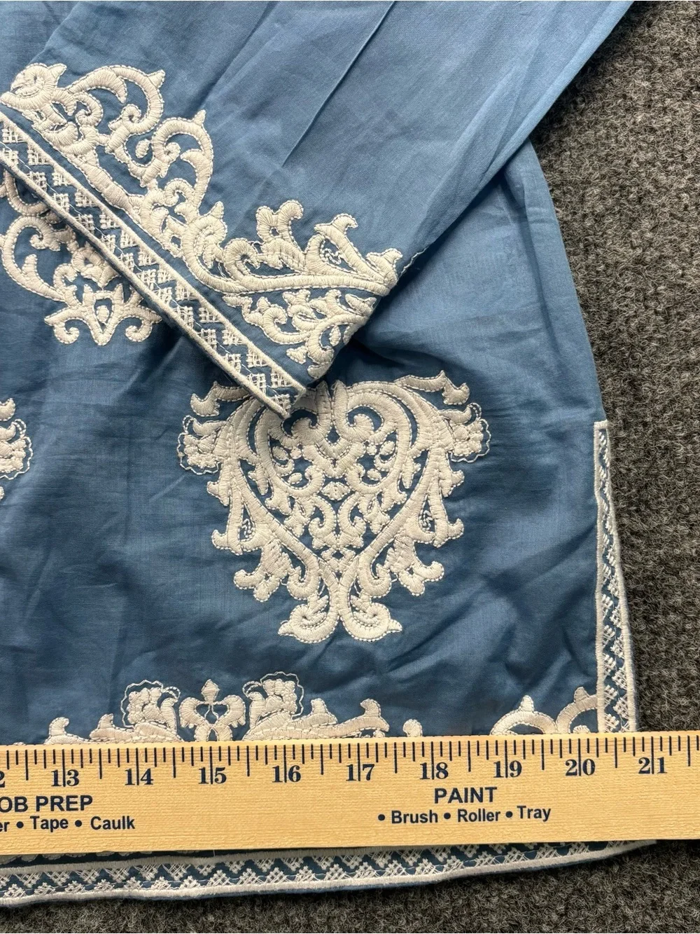 Michael Kors Light Blue Tunic Shirt with Cream Embroidery